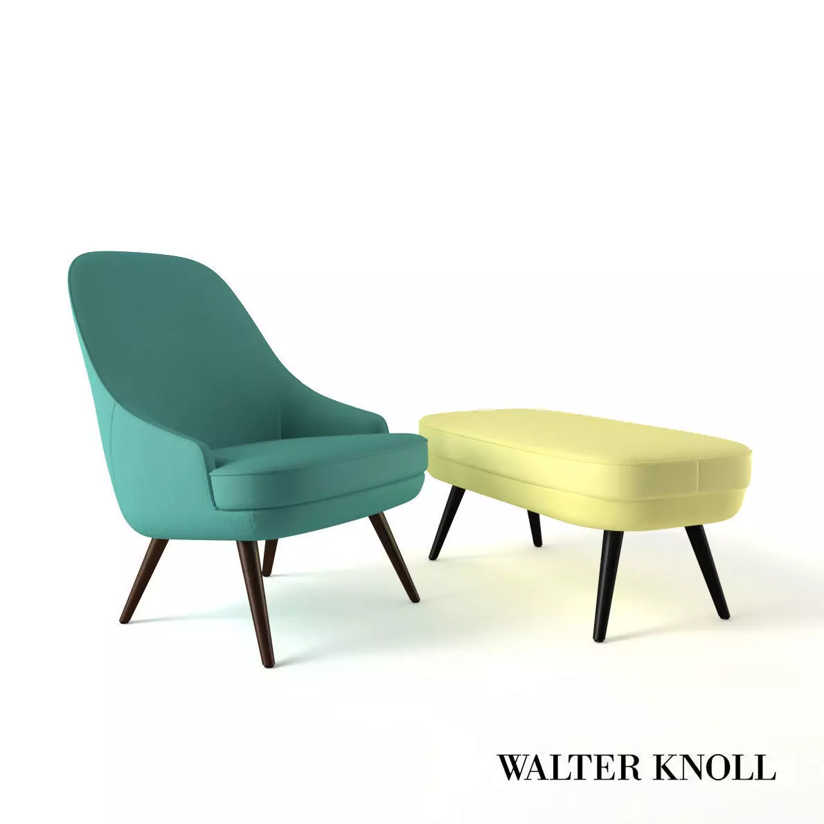 Armchair and Tabouret from Walter Knoll - Design by WK Team 3D model