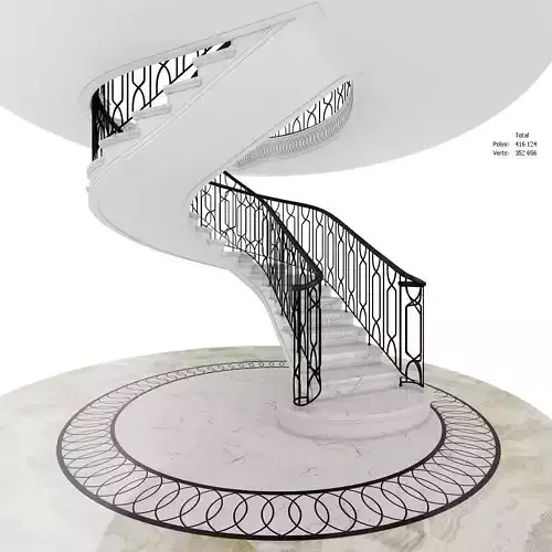 Screw spiral modern marble  stairs