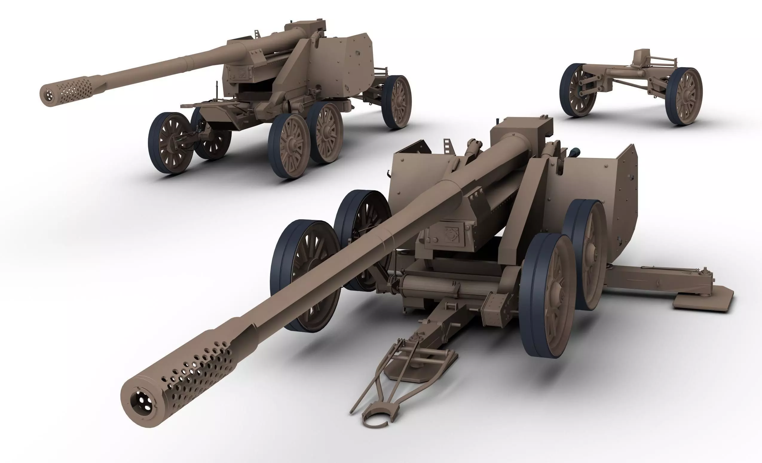 Rheinmetal 12 cm K44 L55 Anti tank Gun 3D model_0