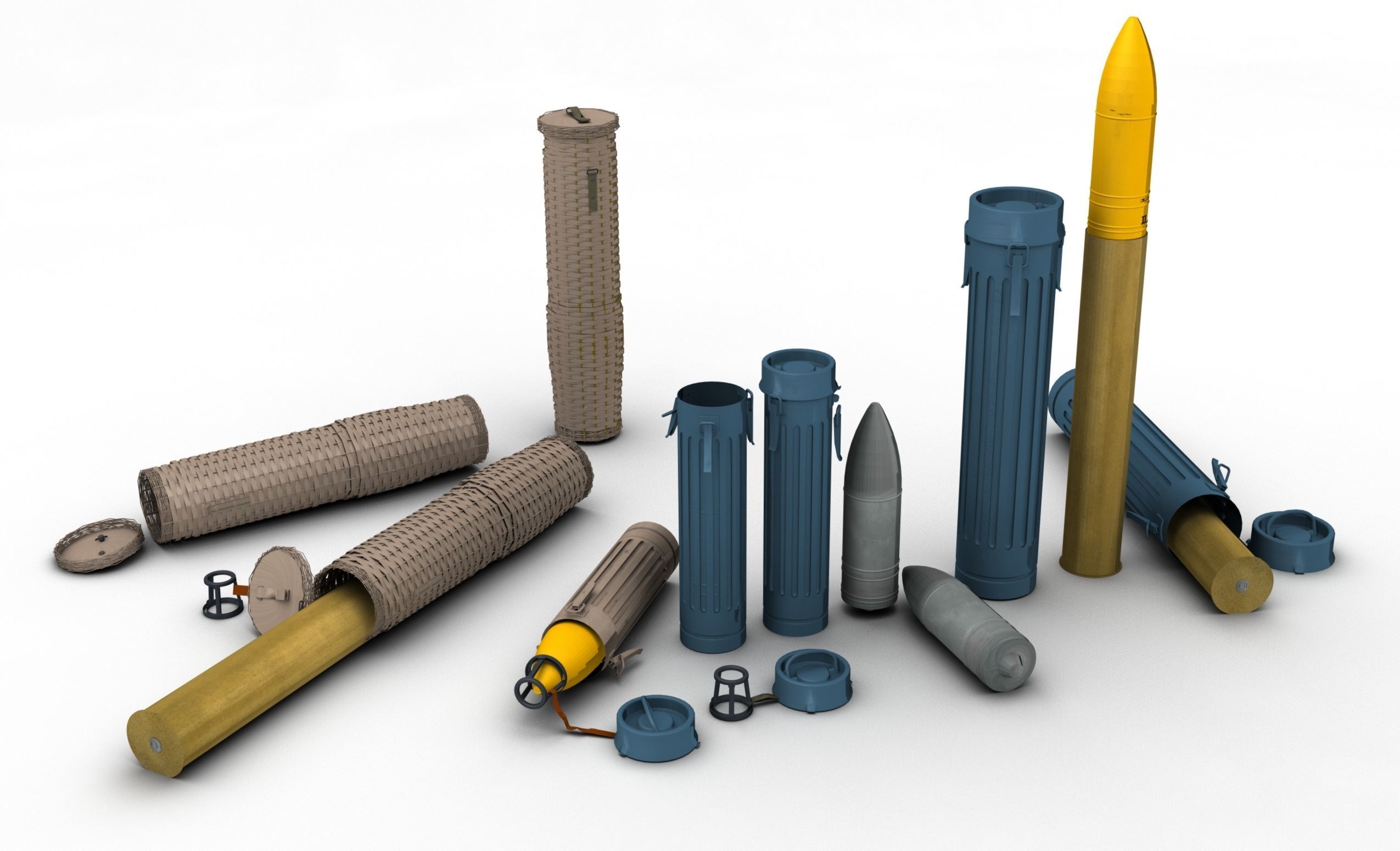 Rheinmetal 12 cm K44 L55 Anti tank Gun 3D model_11