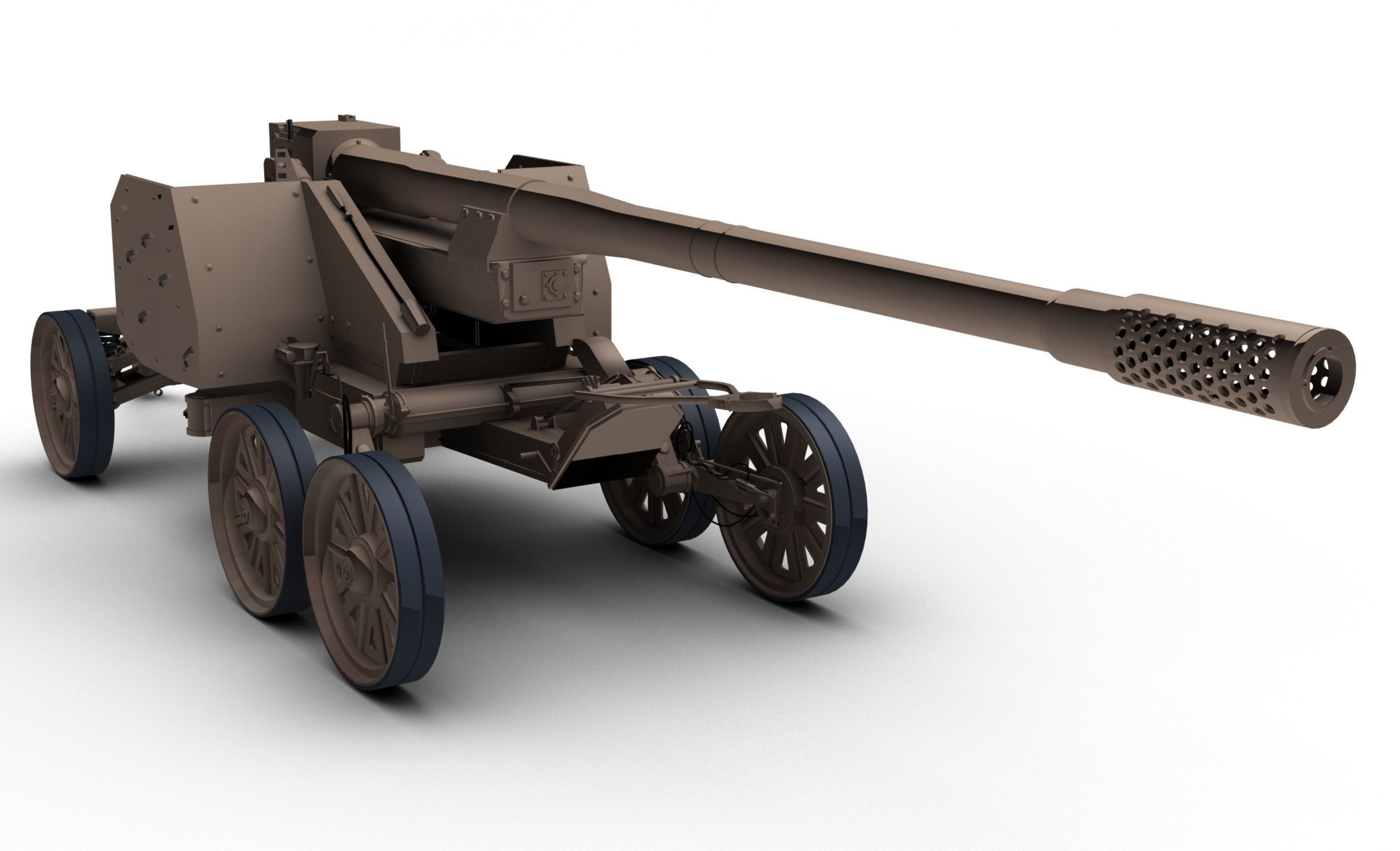 Rheinmetal 12 cm K44 L55 Anti tank Gun 3D model_10