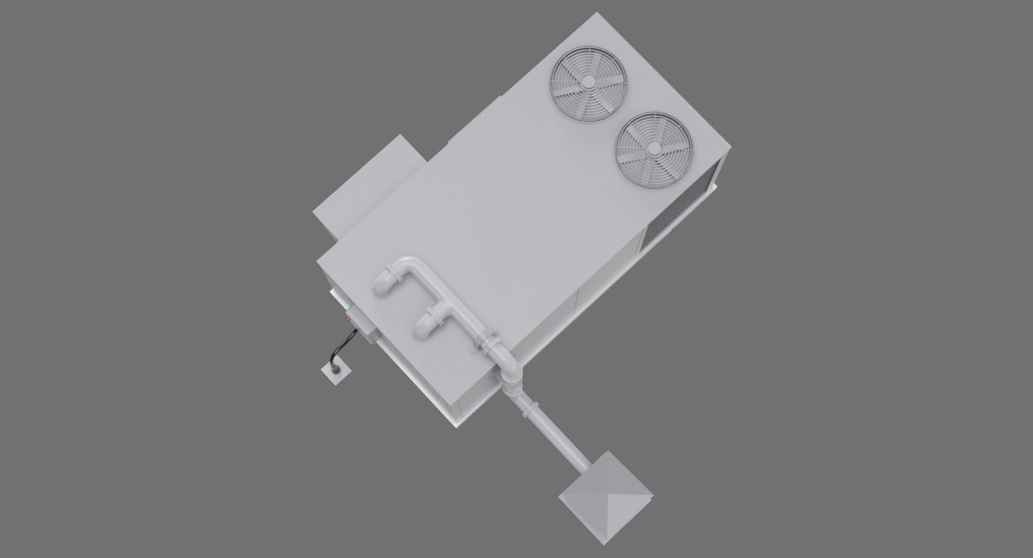 Rooftop AC Unit 1A Low-poly 3D model_2