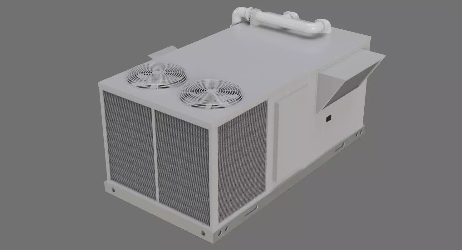 Rooftop AC Unit 1A Low-poly 3D model_0