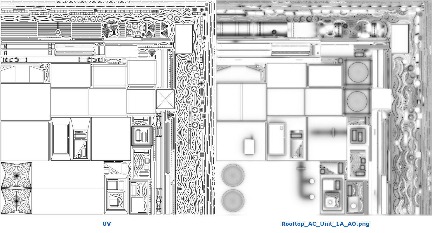 Rooftop AC Unit 1A Low-poly 3D model_7