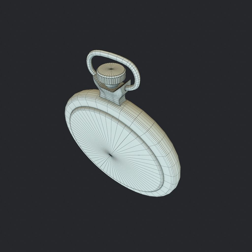 Old Pocket Watch Low-poly 3D model_13