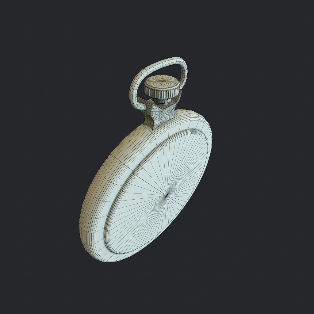 Old Pocket Watch Low-poly 3D model_12
