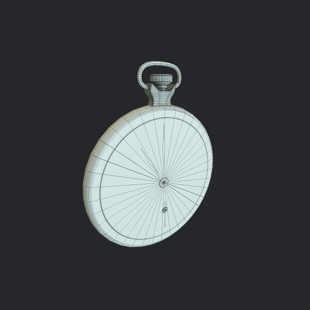 Old Pocket Watch Low-poly 3D model_16