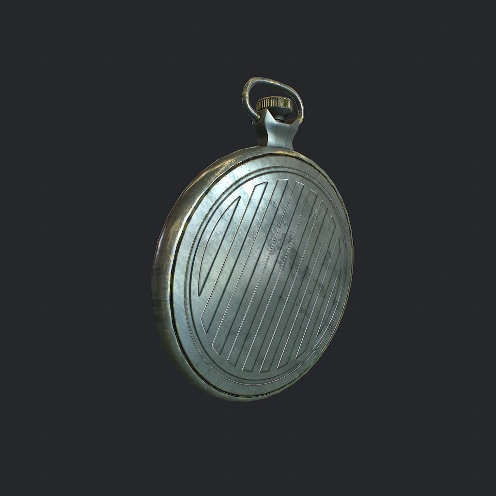 Old Pocket Watch Low-poly 3D model_8