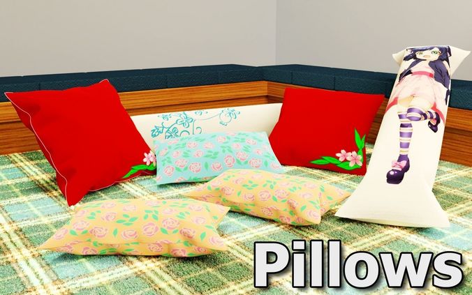 Pillows for sims Low-poly 3D model