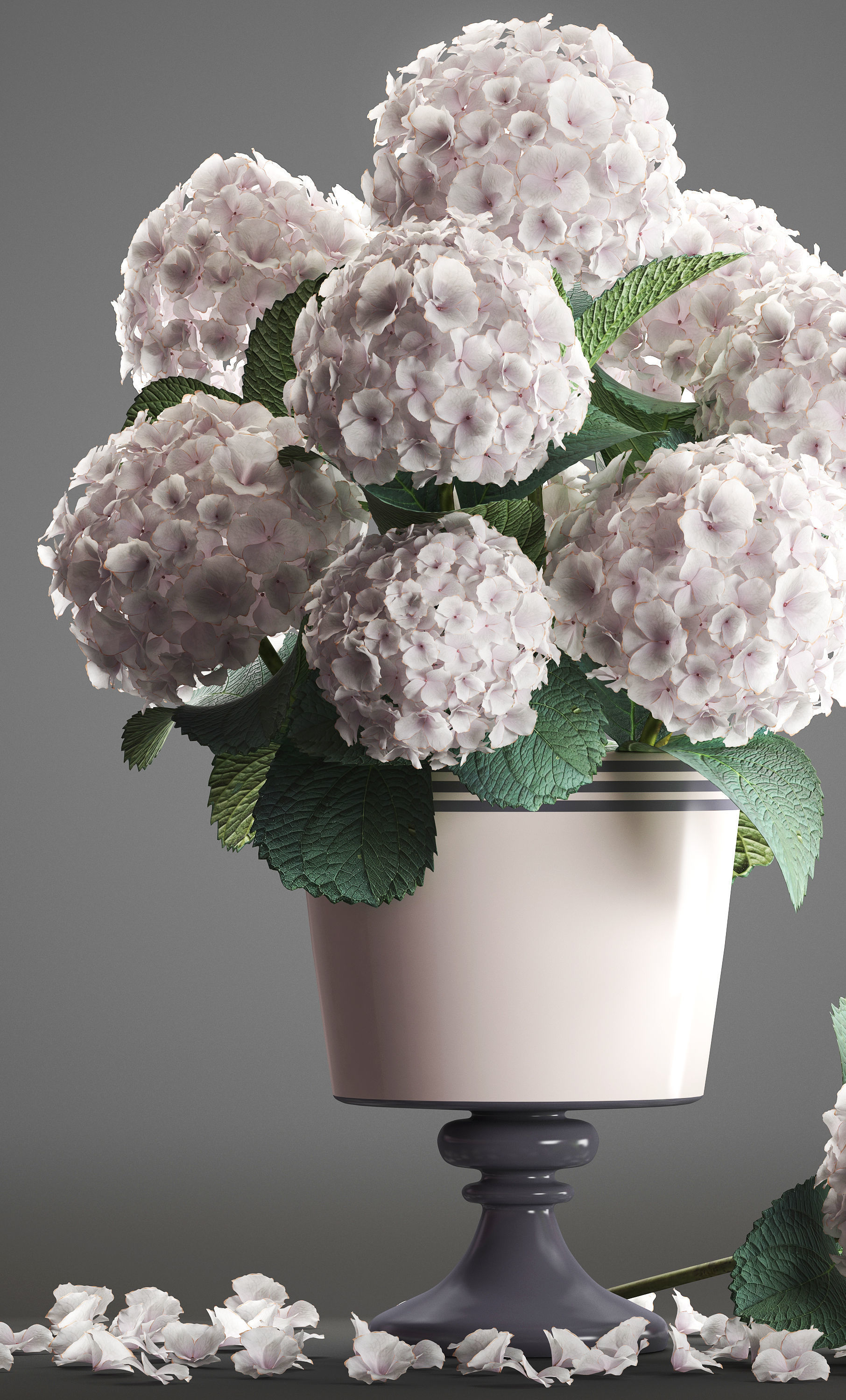 Bouquet of white Hydrangea 3D model_7