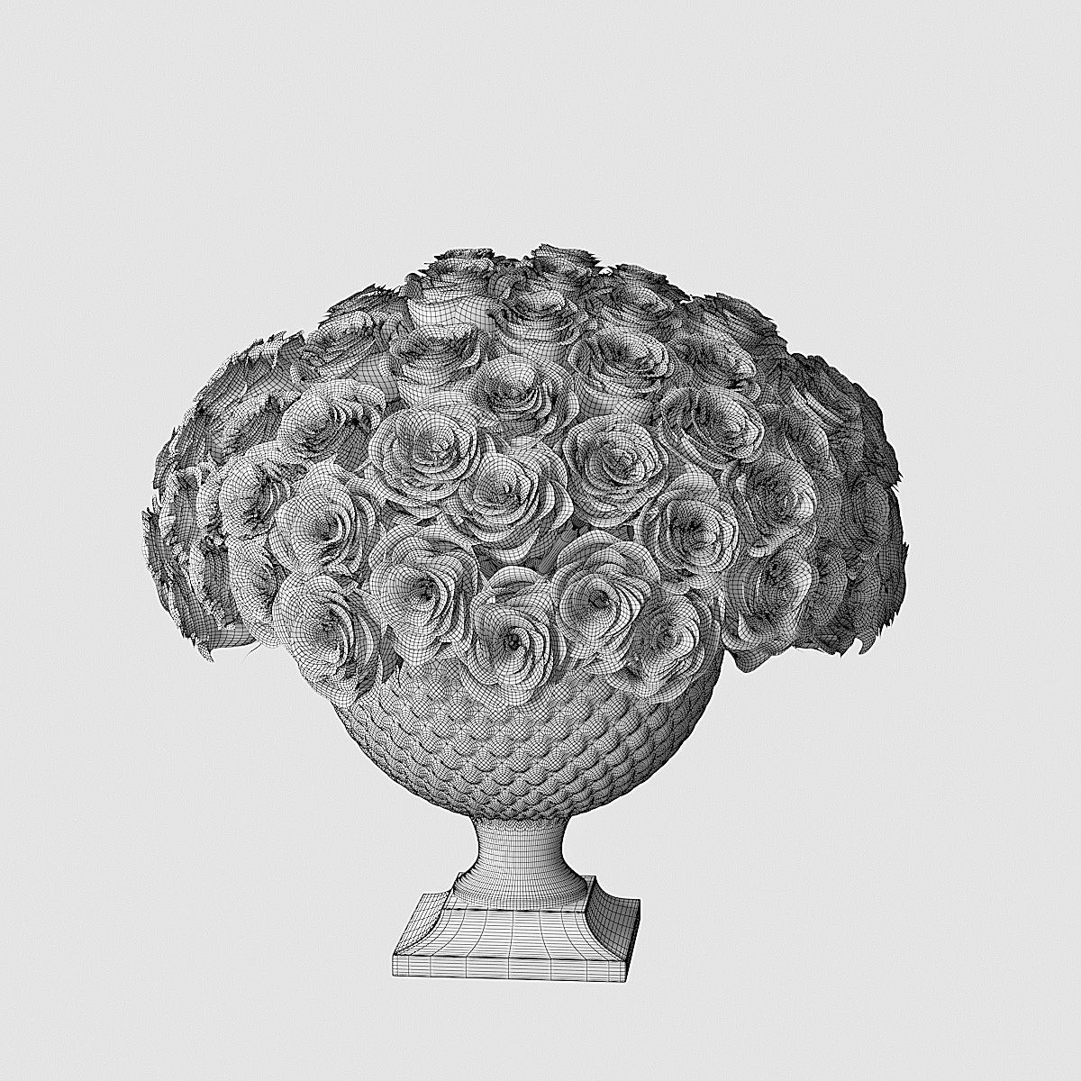 Rose in vase 02 3D model_1