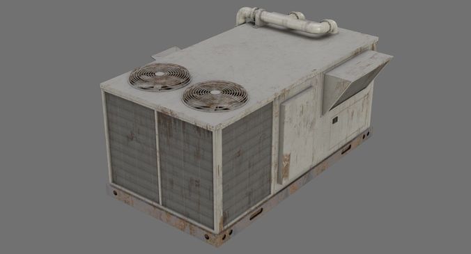 Rooftop AC Unit 1B Low-poly 3D model
