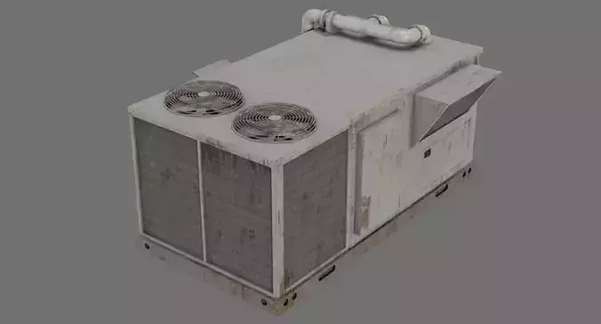Rooftop AC Unit 1B Low-poly 3D model