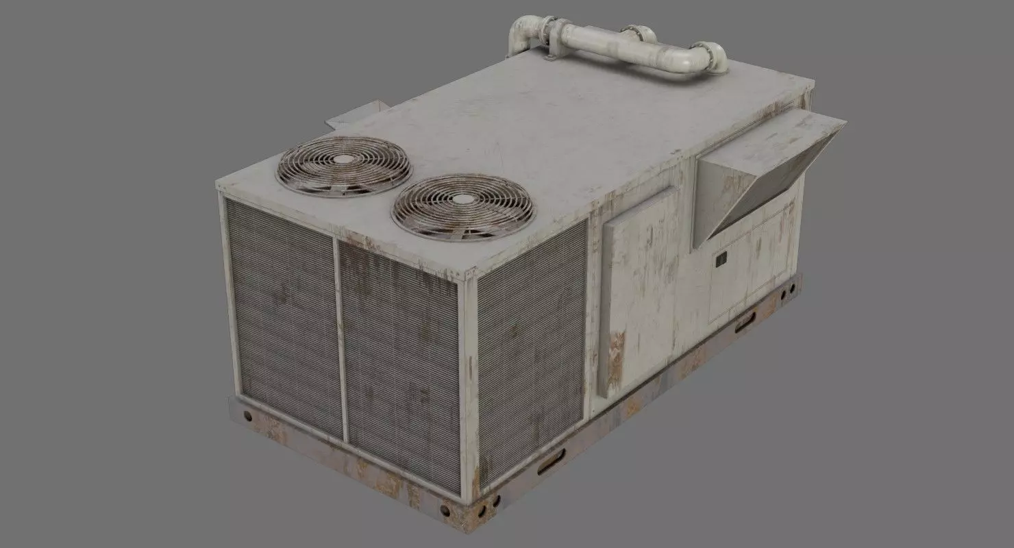 Rooftop AC Unit 1B Low-poly 3D model_0