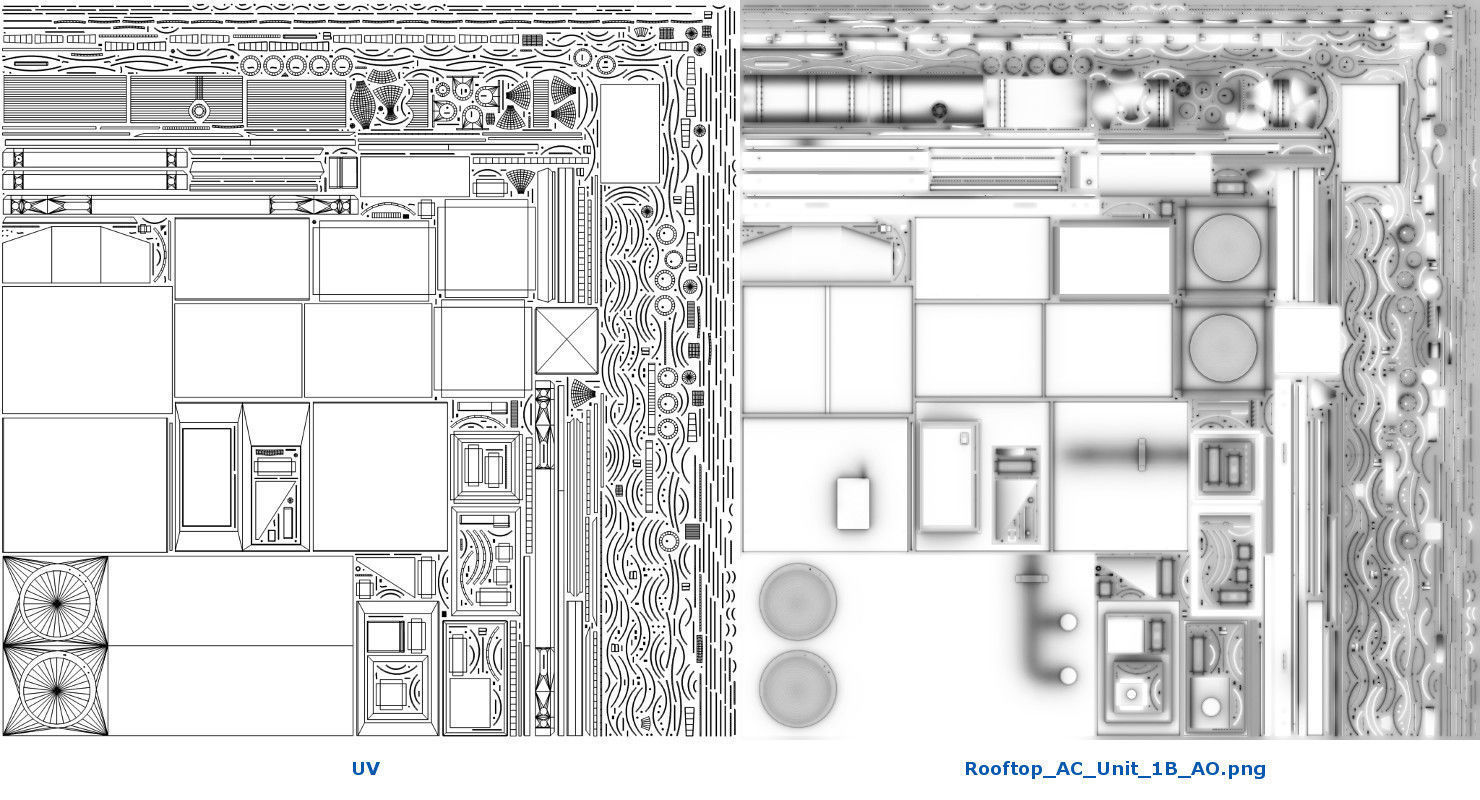 Rooftop AC Unit 1B Low-poly 3D model_7