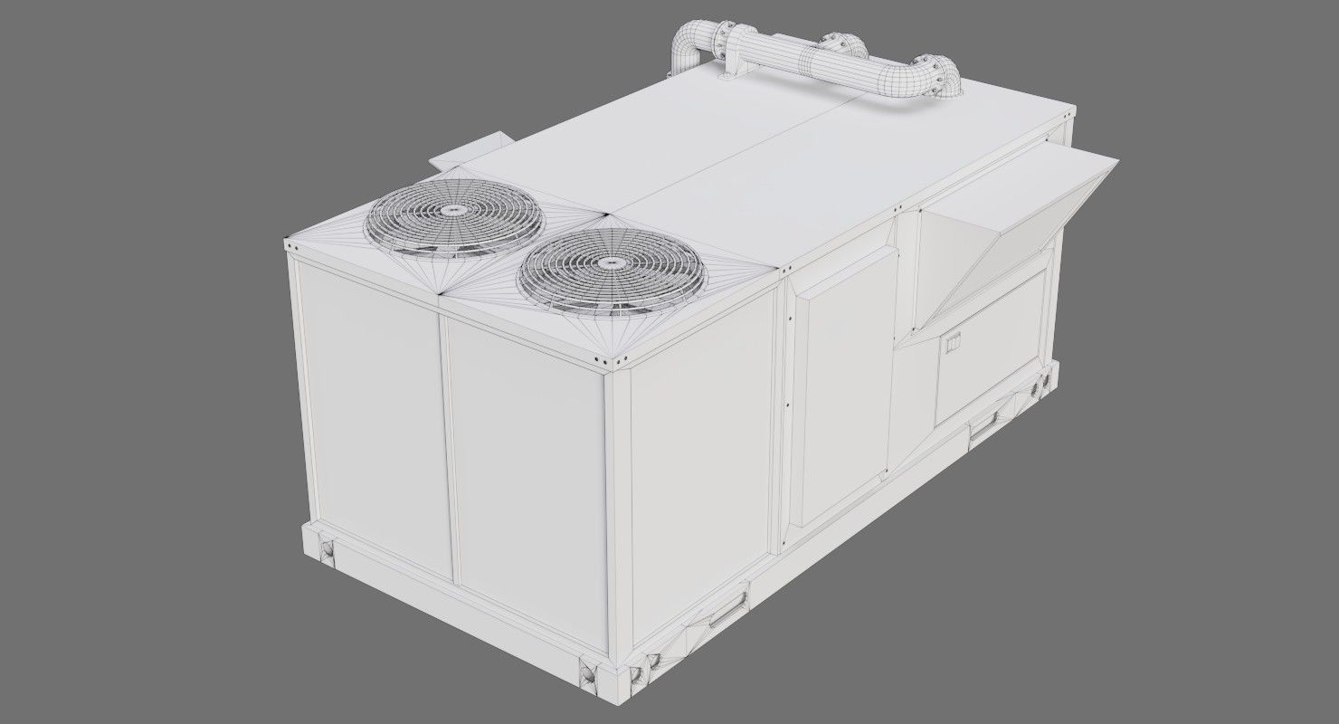 Rooftop AC Unit 1B Low-poly 3D model_5