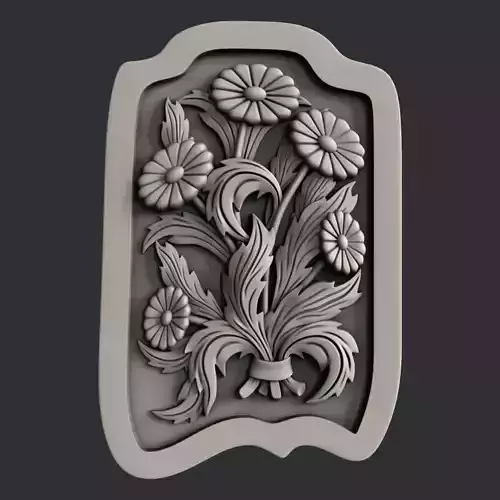 3d STL models for CNC flower 3D model