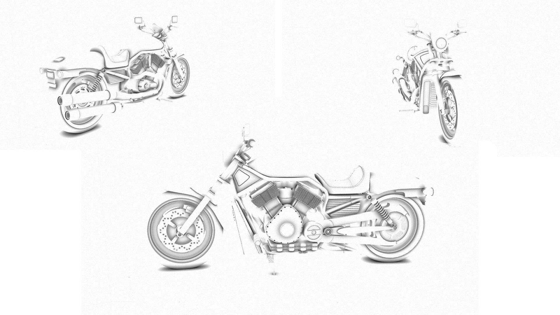 3D Model Harley Motorbike 3D model_5