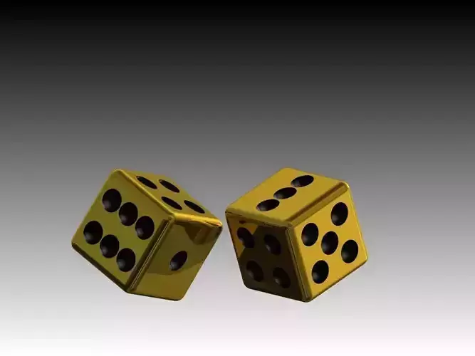 3D Dice two gold