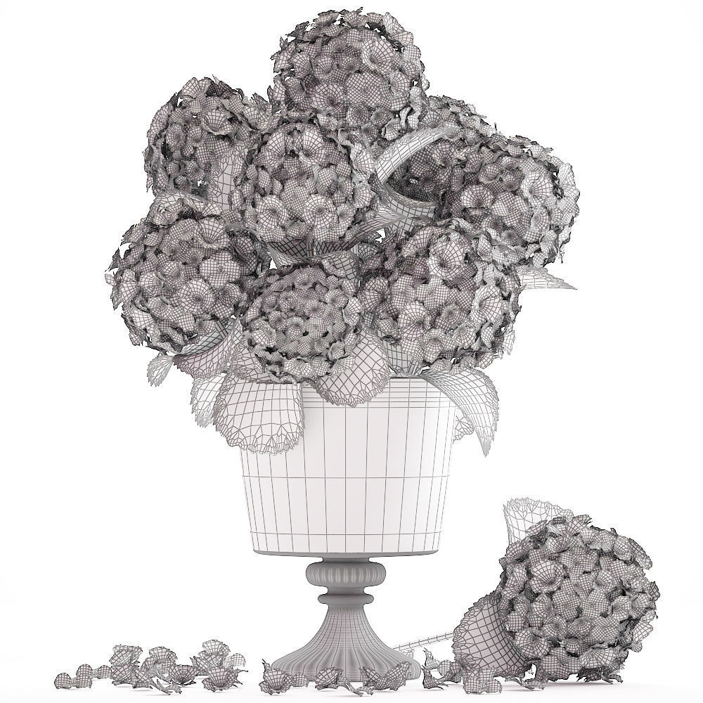 Bouquet of Hydrangea  3D model_8
