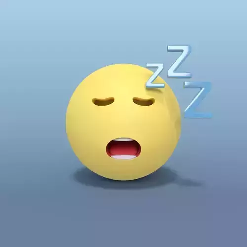 Sleeping Smiley Low-poly 3D model