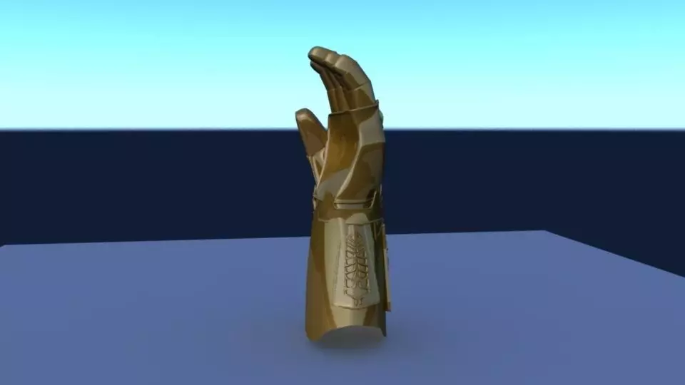 thanos gauntlet Low-poly 3D model_0