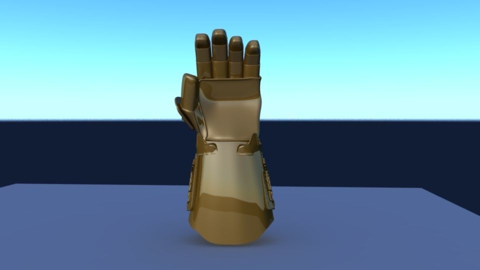 thanos gauntlet Low-poly 3D model_4