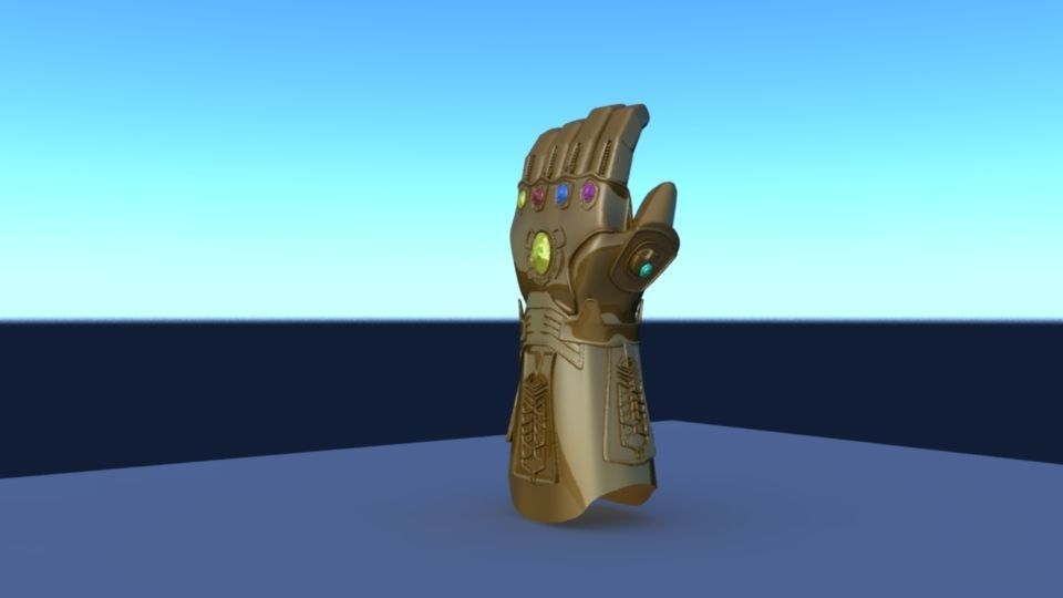 thanos gauntlet Low-poly 3D model_5