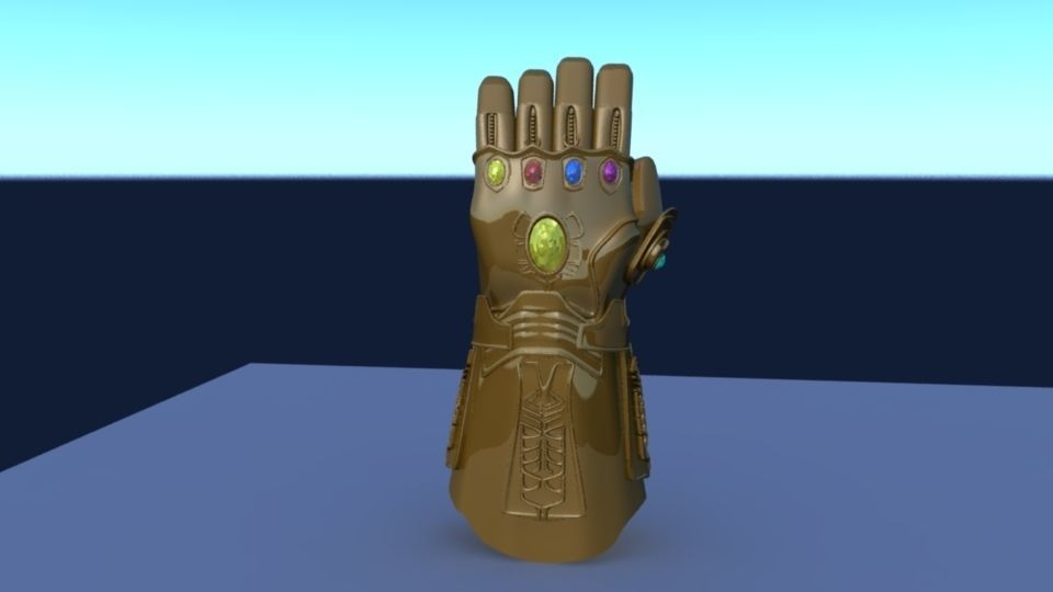 thanos gauntlet Low-poly 3D model_2
