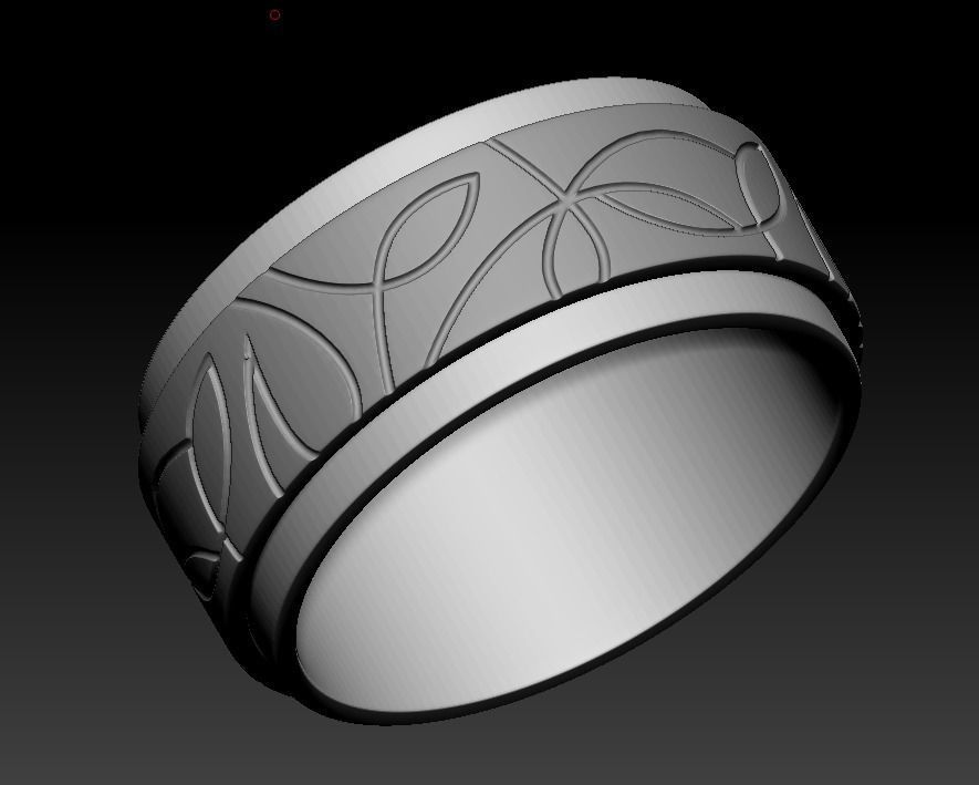 110425 R Ring  with pattern 2 details 3D print model_7