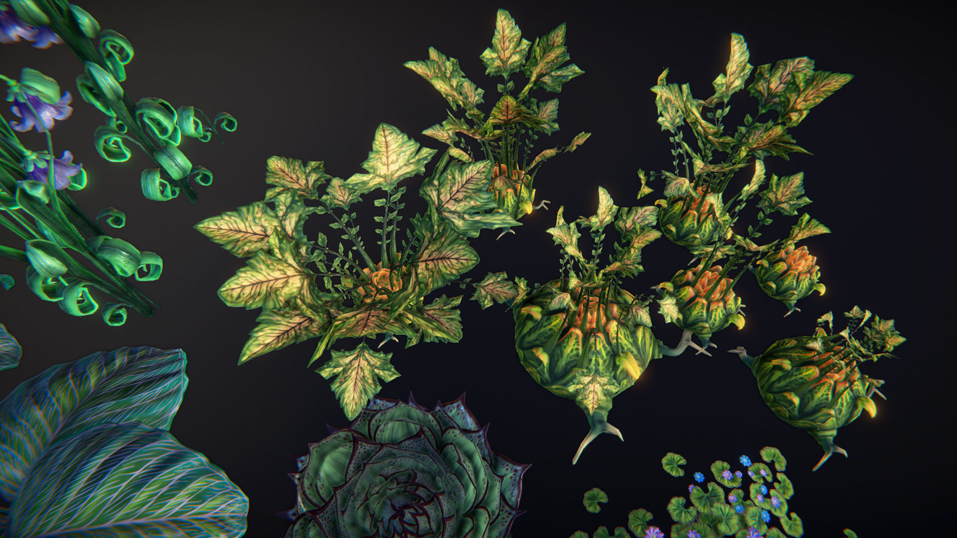 Fantasy plants 1 Low-poly 3D model_2