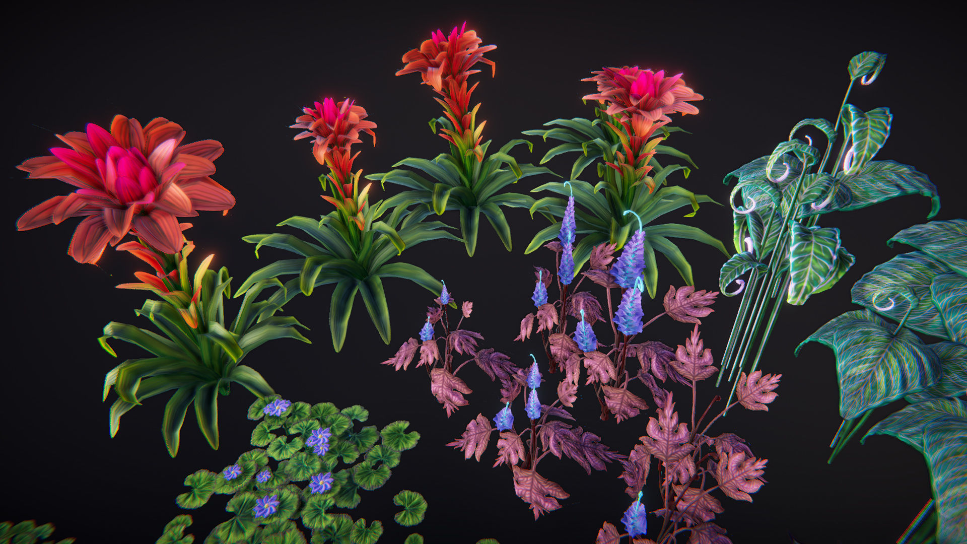 Fantasy plants 1 Low-poly 3D model_3