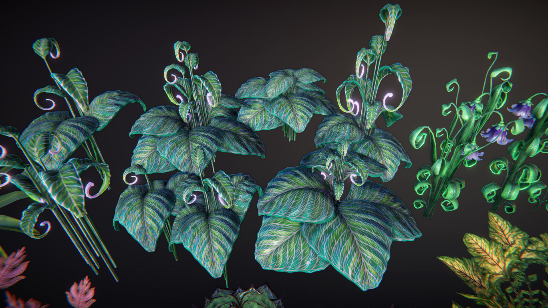 Fantasy plants 1 Low-poly 3D model_5