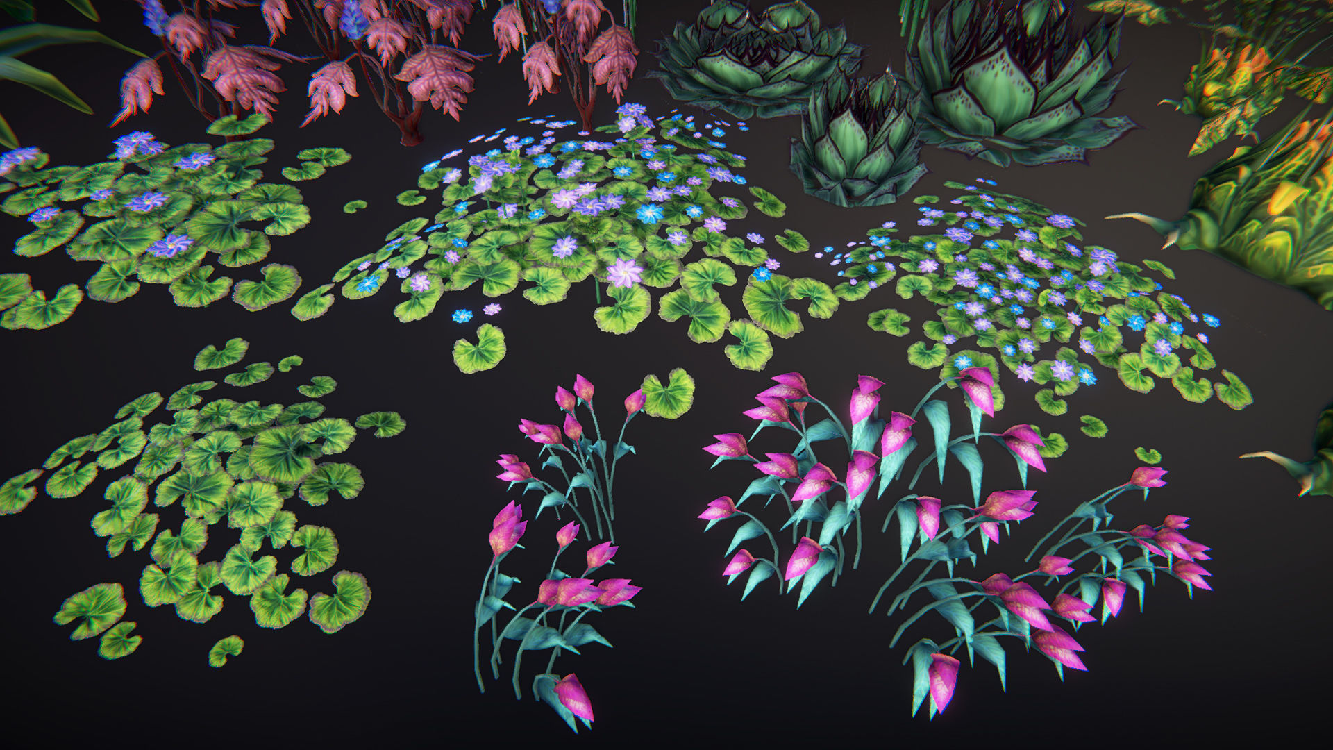 Fantasy plants 1 Low-poly 3D model_4