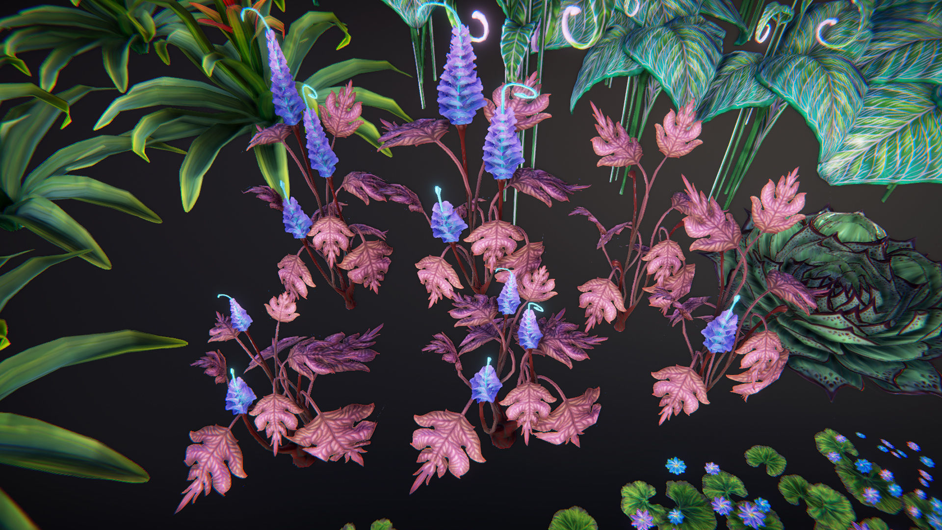 Fantasy plants 1 Low-poly 3D model_6