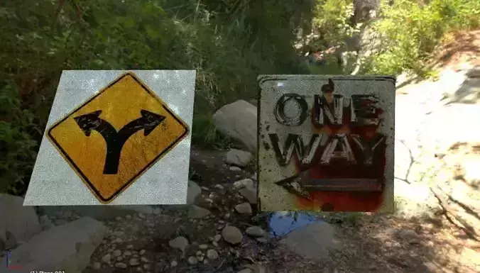 street sign PBR game ready Low-poly 3D model