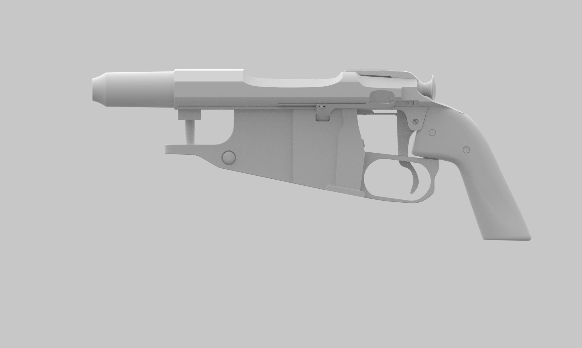 WWI Russian Obrez pistol 3D model_3