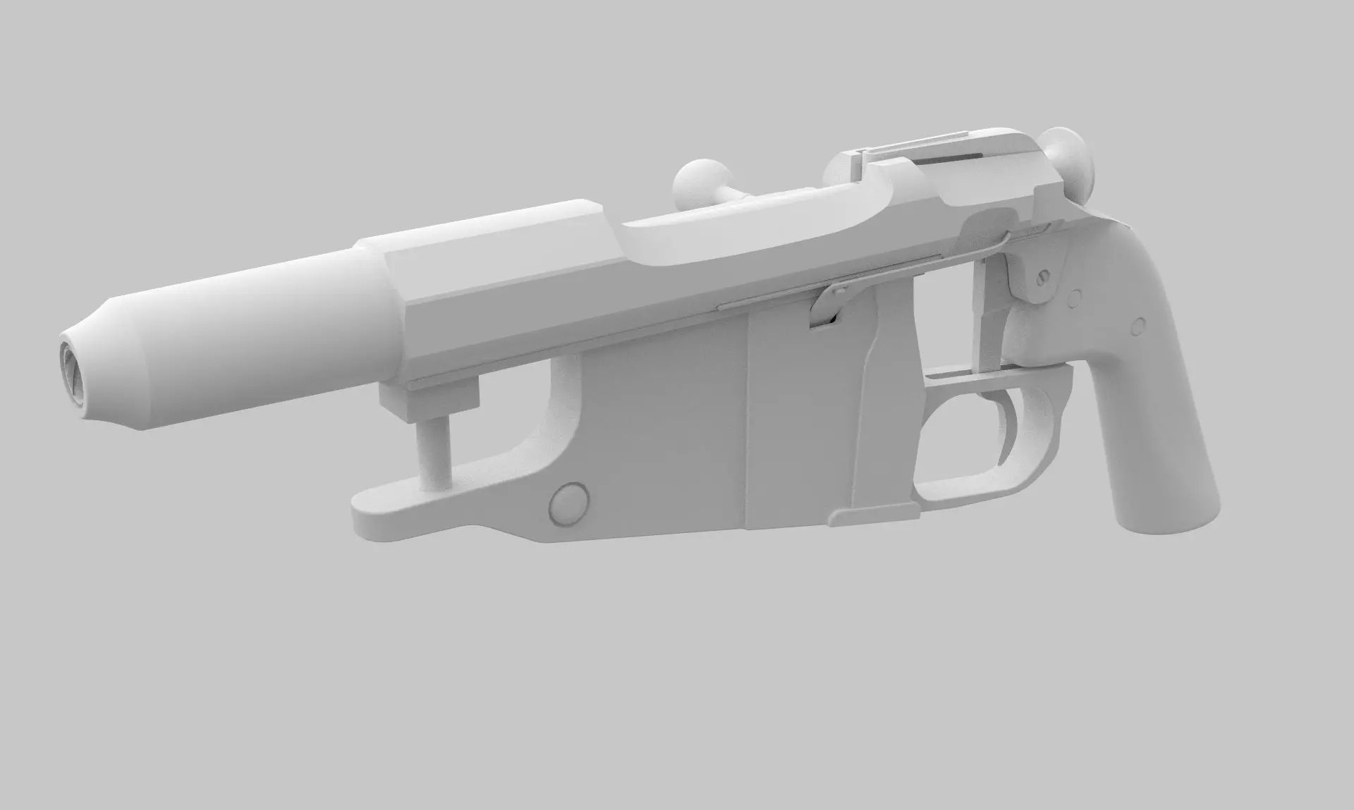 WWI Russian Obrez pistol 3D model_1