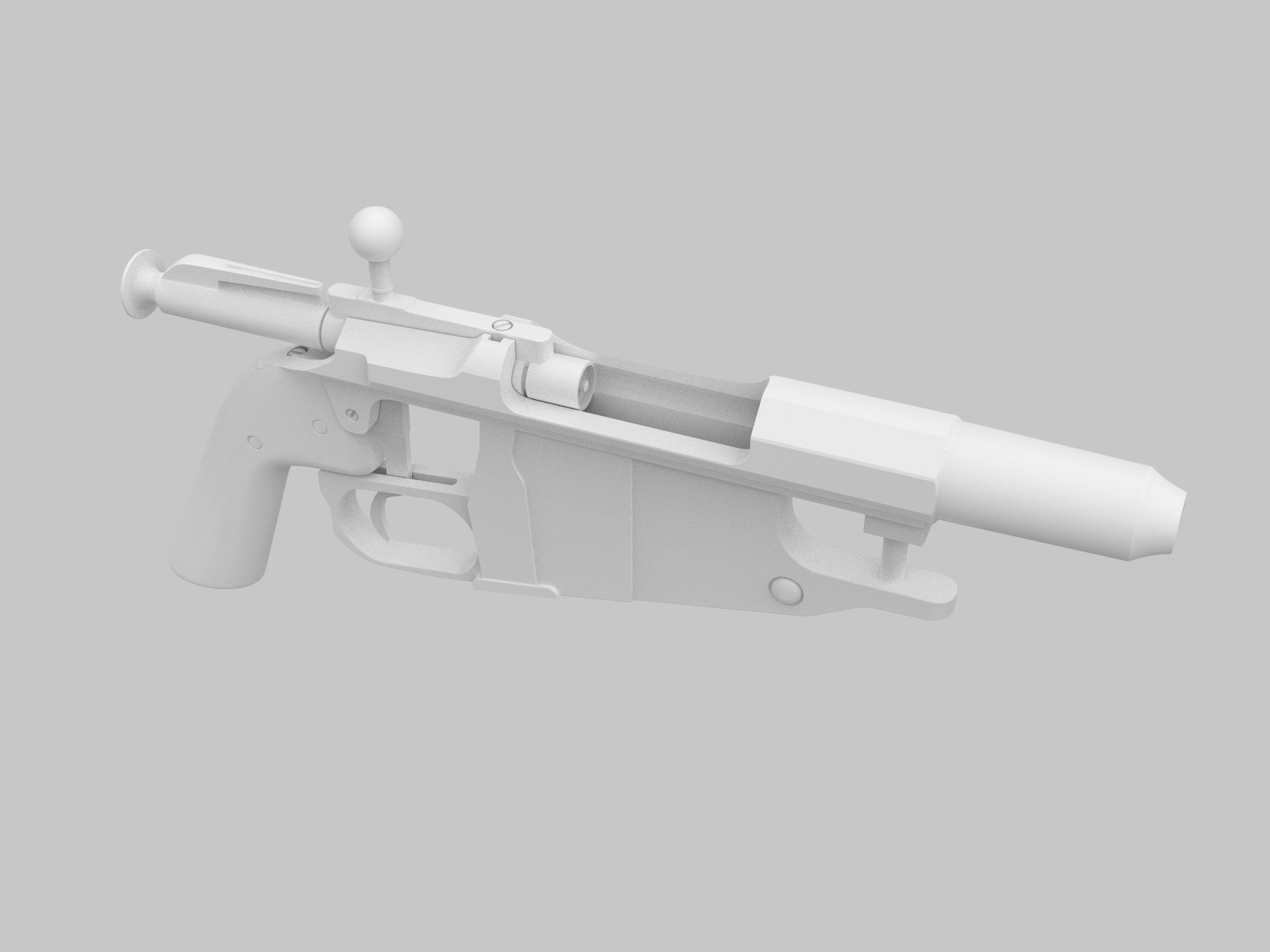 WWI Russian Obrez pistol 3D model_8