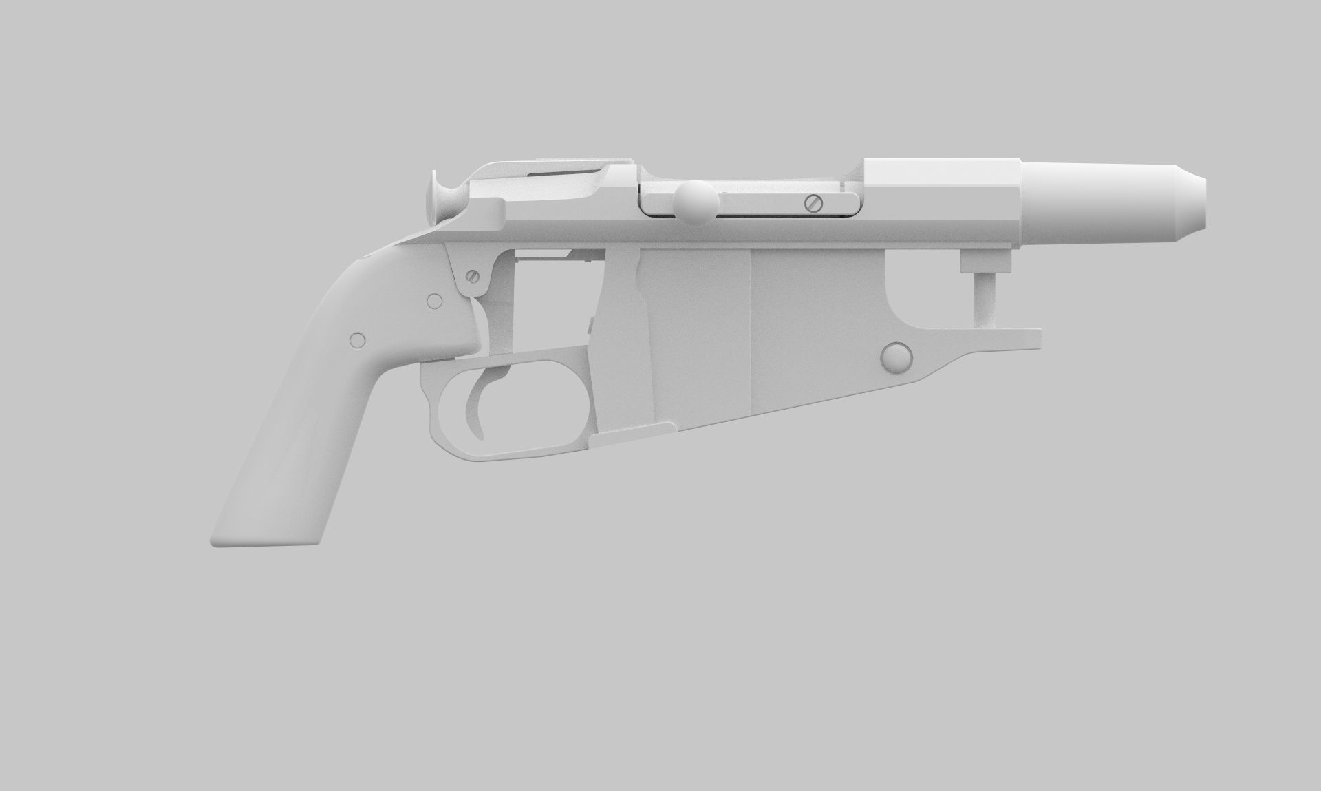 WWI Russian Obrez pistol 3D model_2