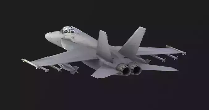 Boeing F18E Super Hornet VR Low-poly 3D model