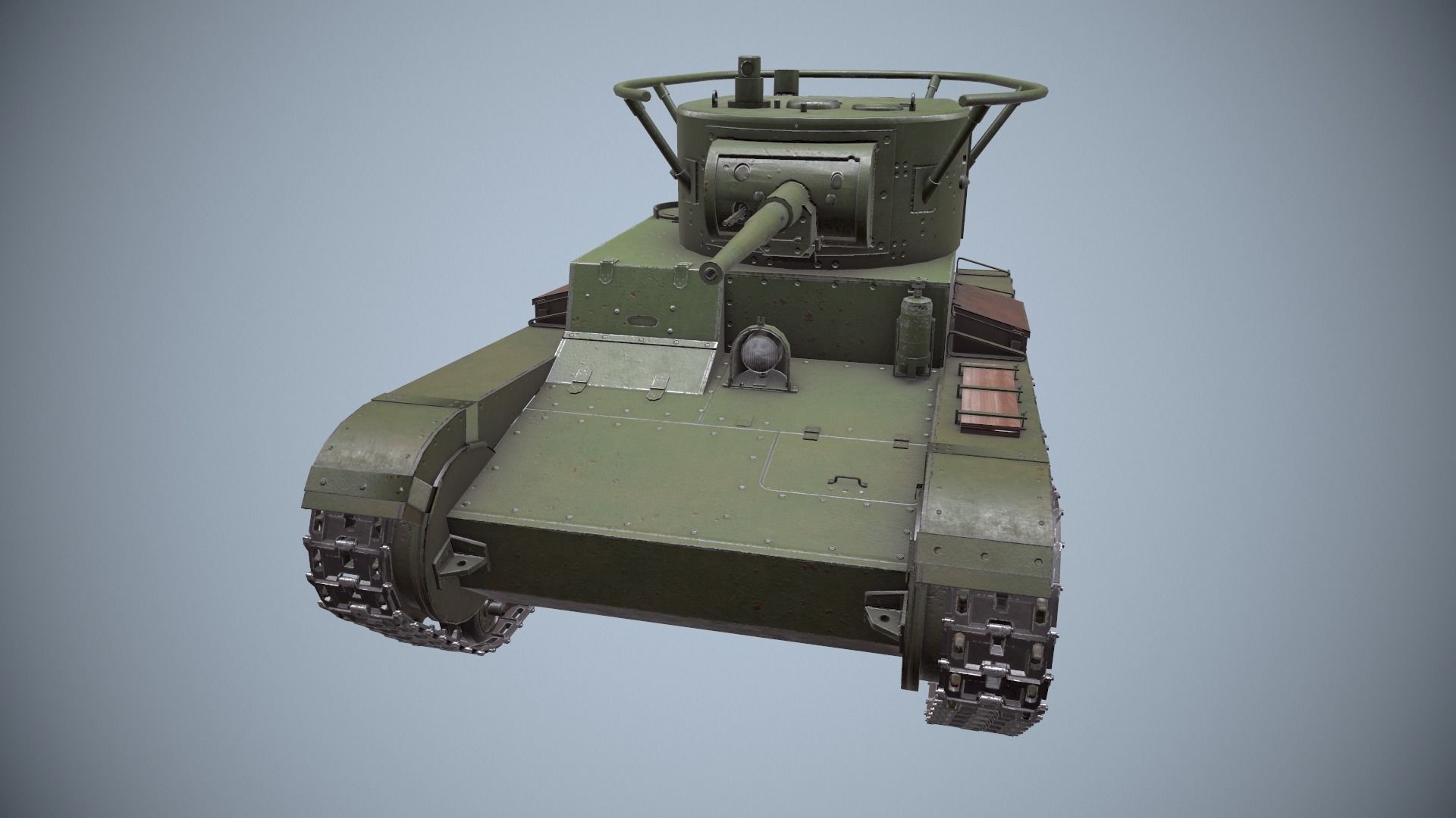 Panzer T-26 model Low-poly 3D model_0