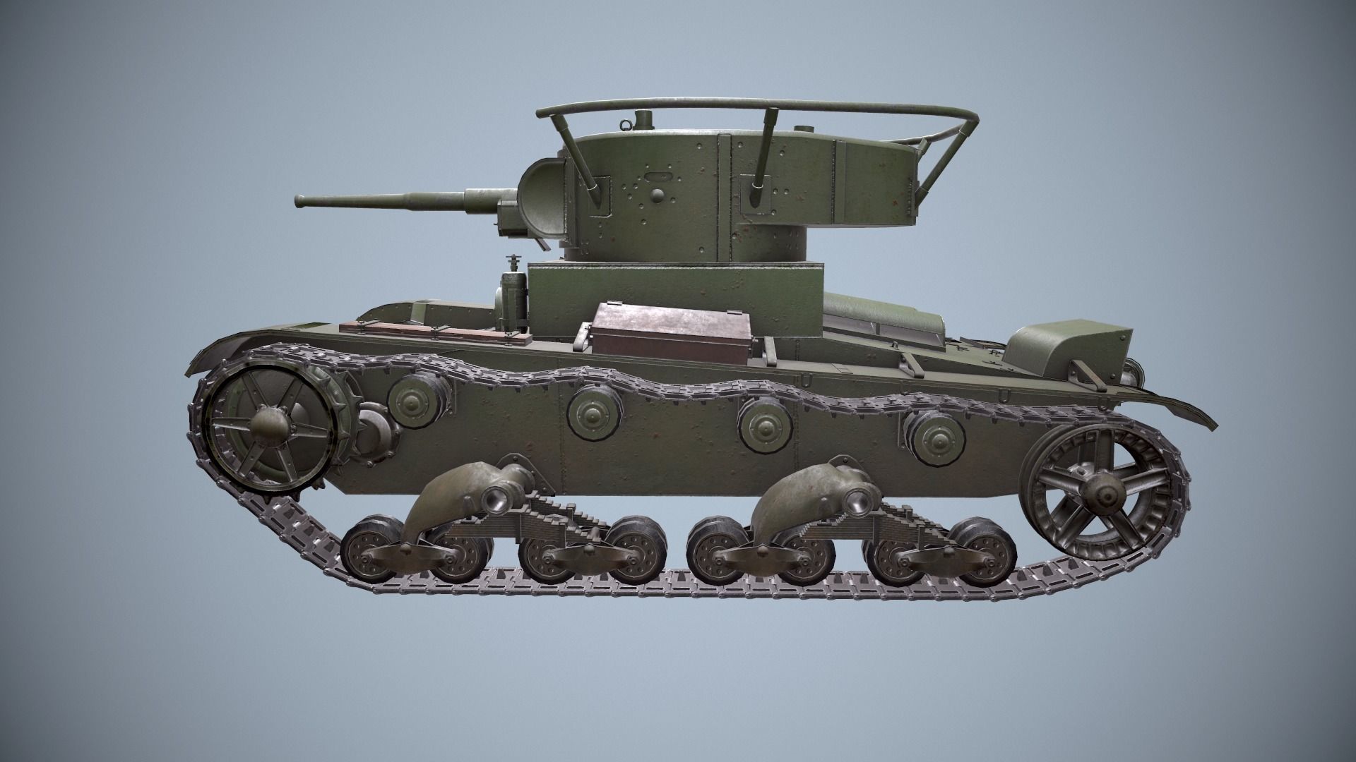 Panzer T-26 model Low-poly 3D model_1
