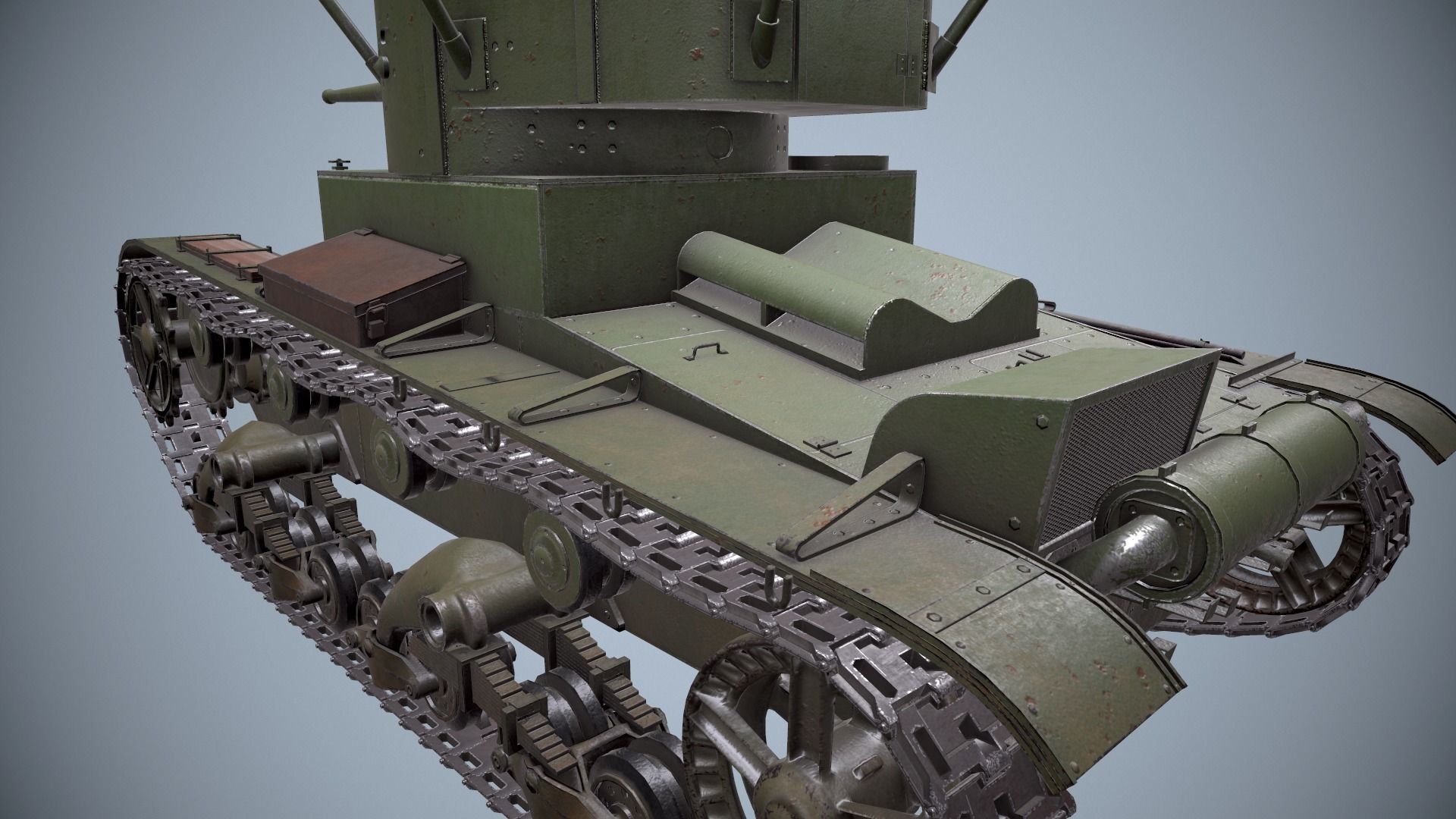 Panzer T-26 model Low-poly 3D model_6