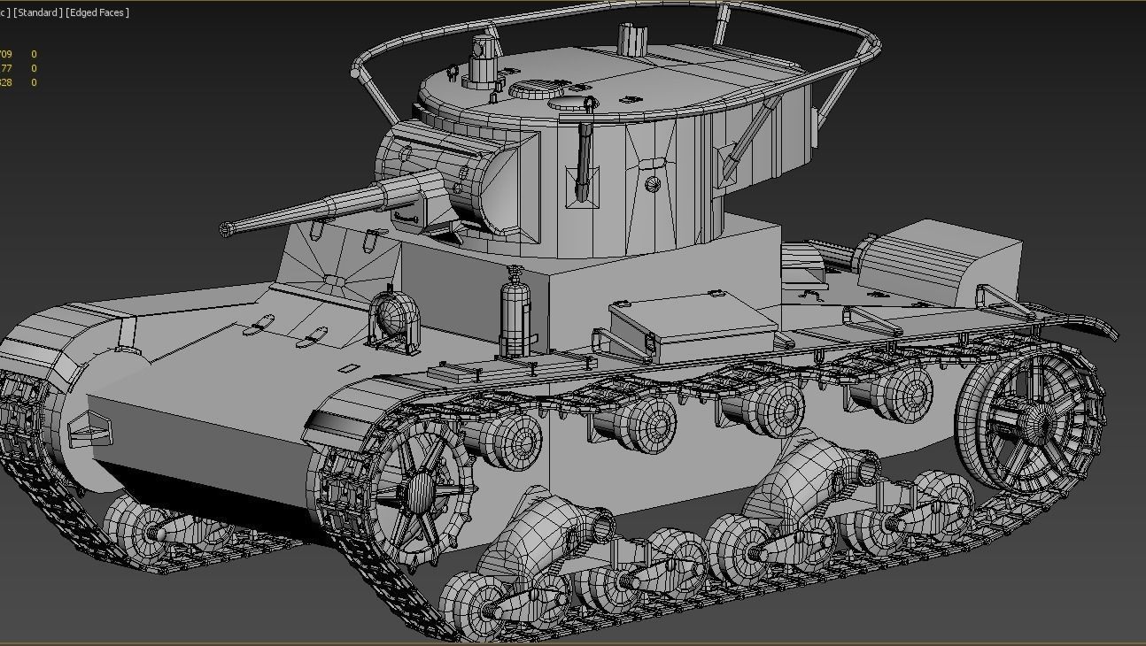 Panzer T-26 model Low-poly 3D model_7