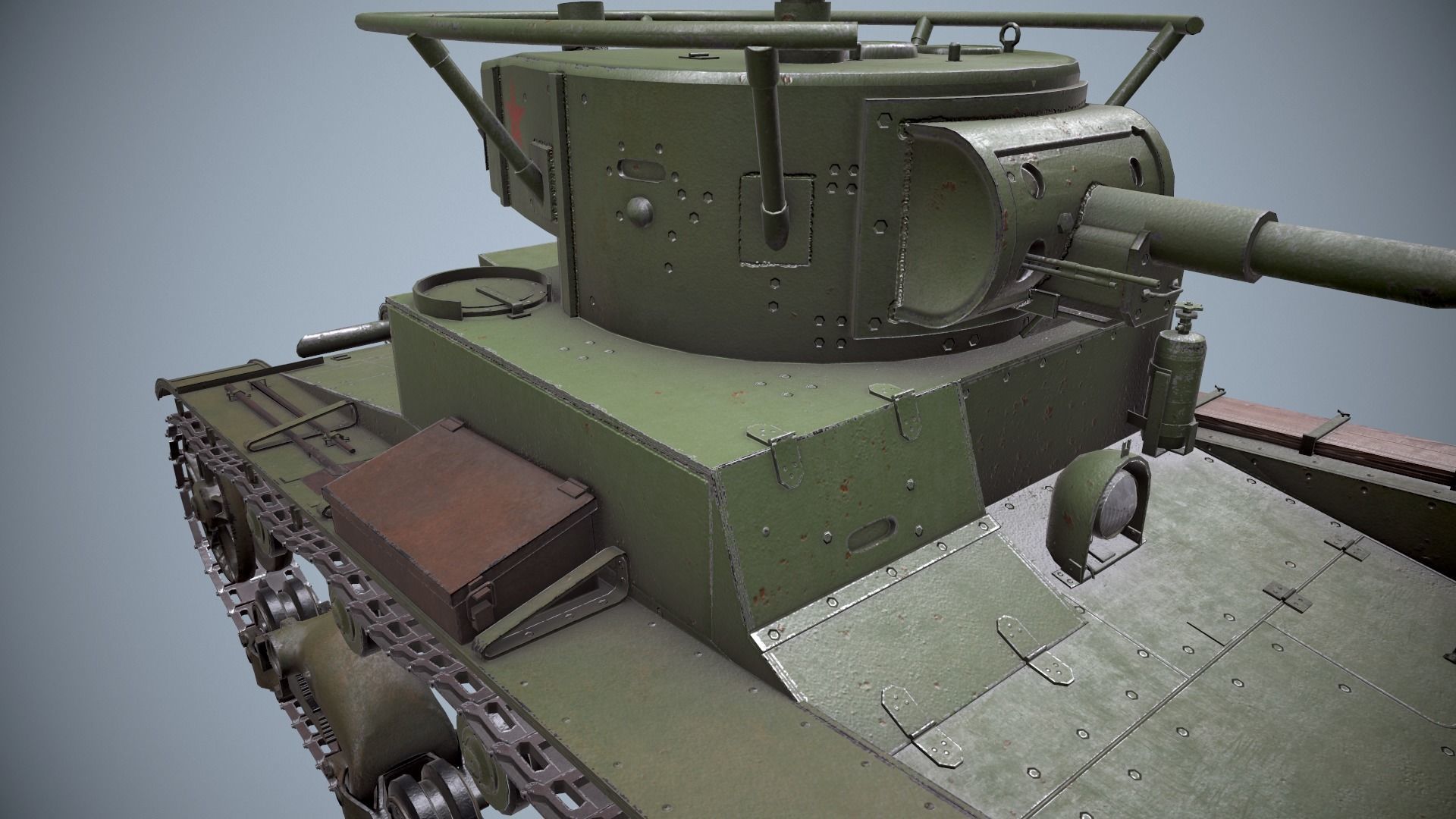 Panzer T-26 model Low-poly 3D model_3