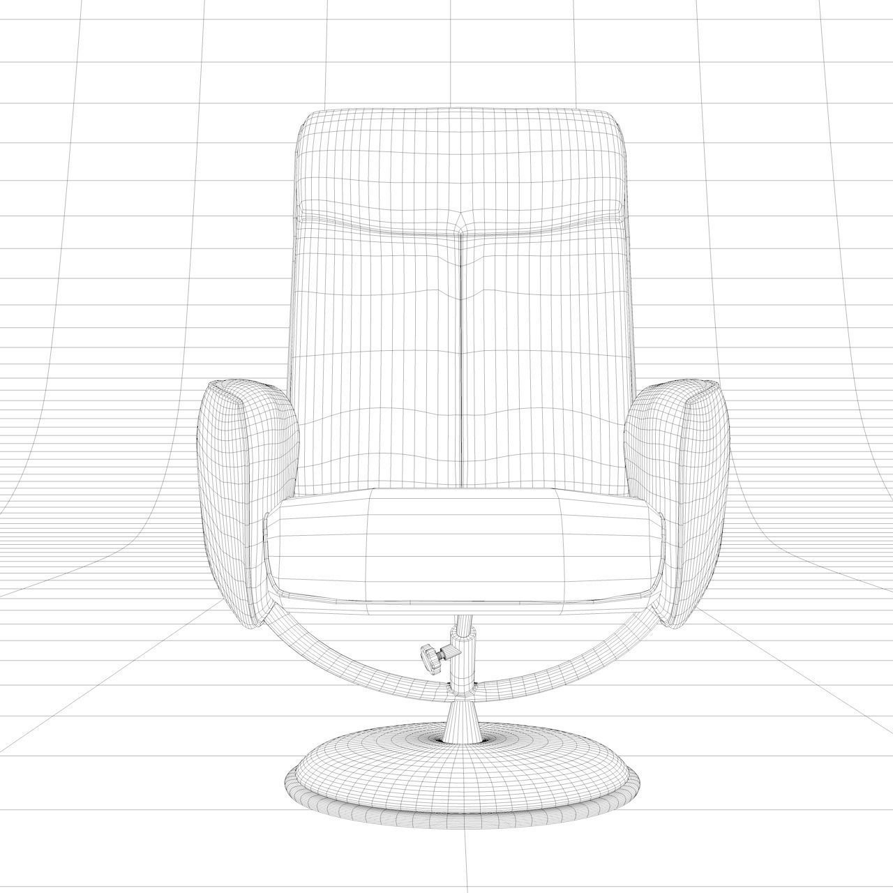 Leather Office Chair Low-poly 3D model_3