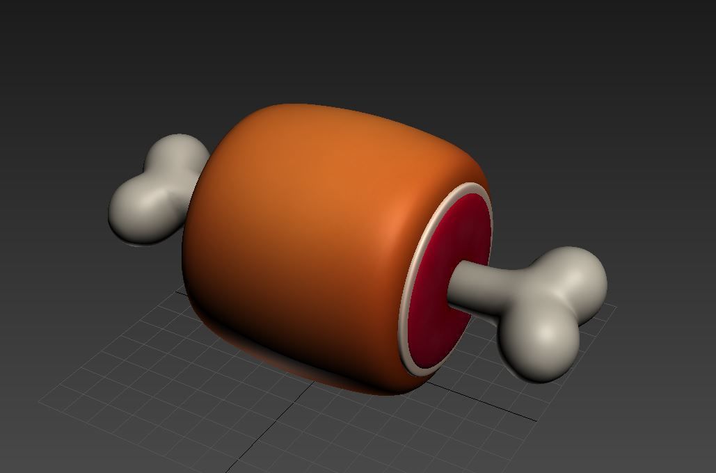 Cartoon Ham 3D model_6