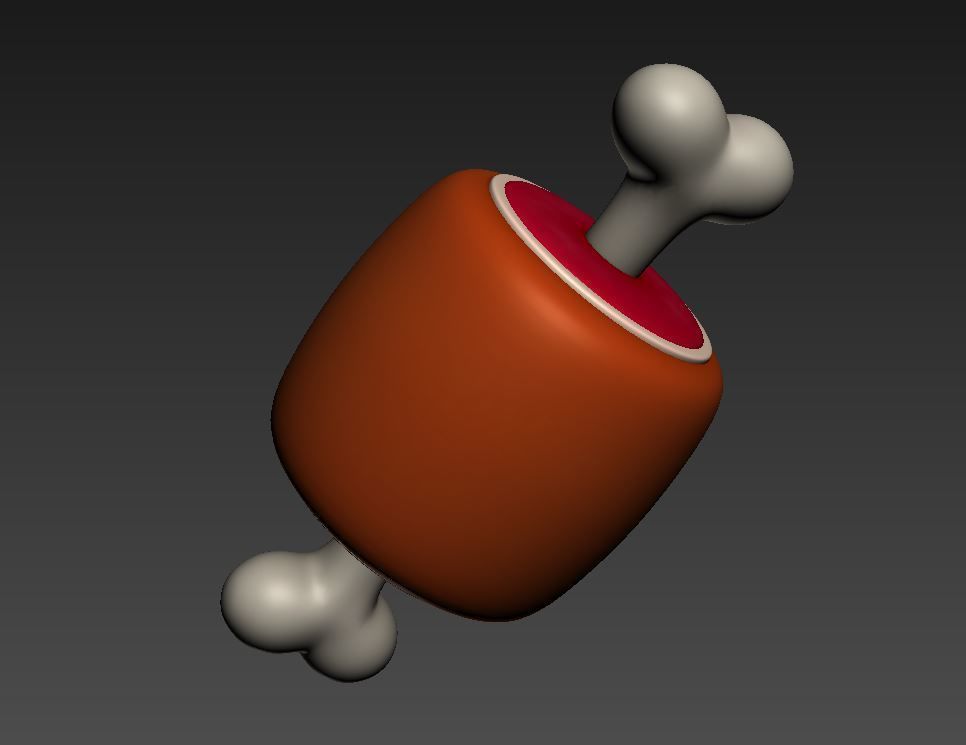 Cartoon Ham 3D model_8
