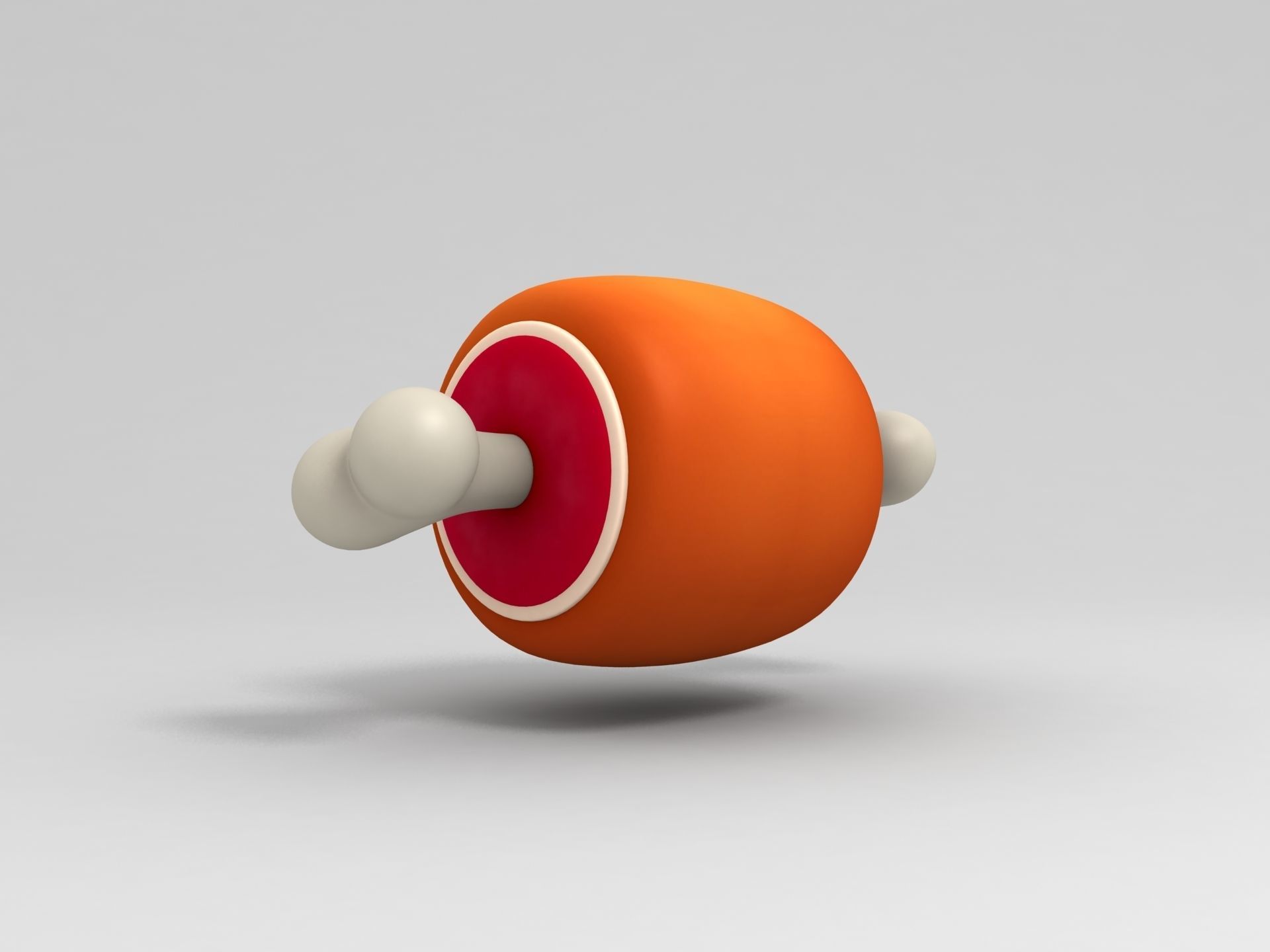 Cartoon Ham 3D model_2